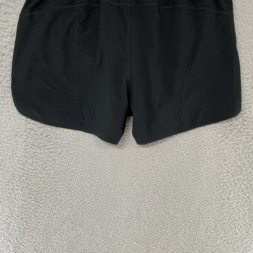 Lands End Swim Shorts Womens 16W Black Plus Lined Drawstring Quick Dry Beach